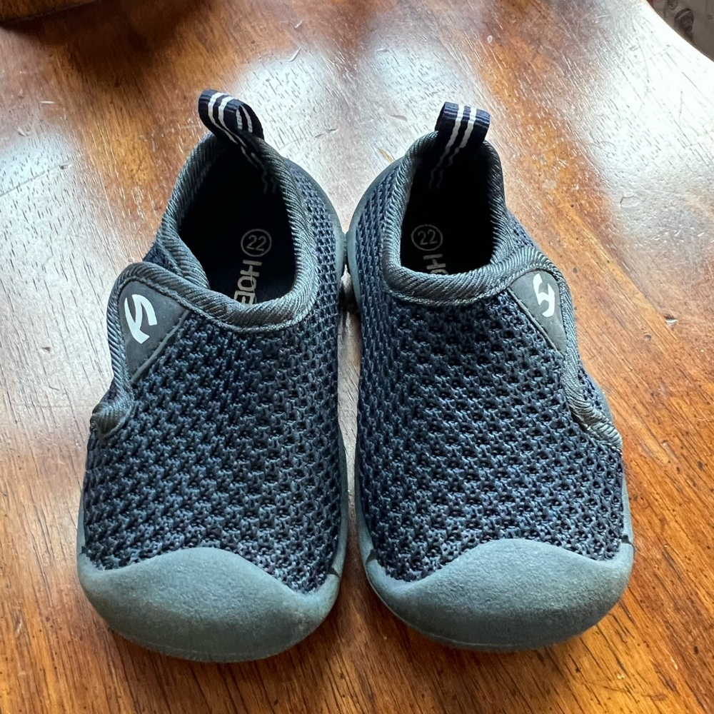 Kids Black Mesh Slip-On Shoes